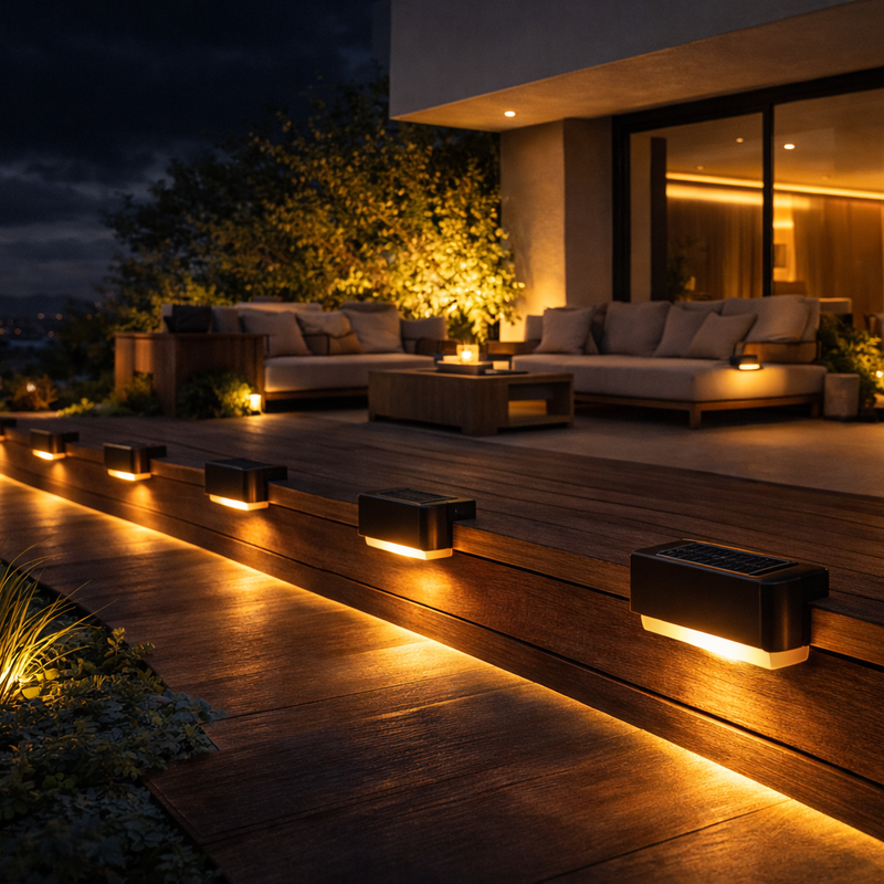 Solar Deck Lights – Waterproof Outdoor Stair Lighting